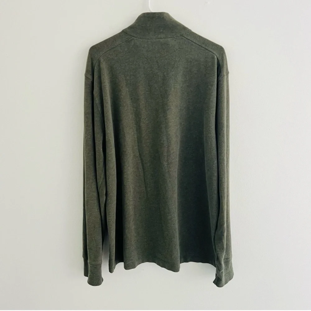 J. Crew Green Half Zip Cotton Sweater XL